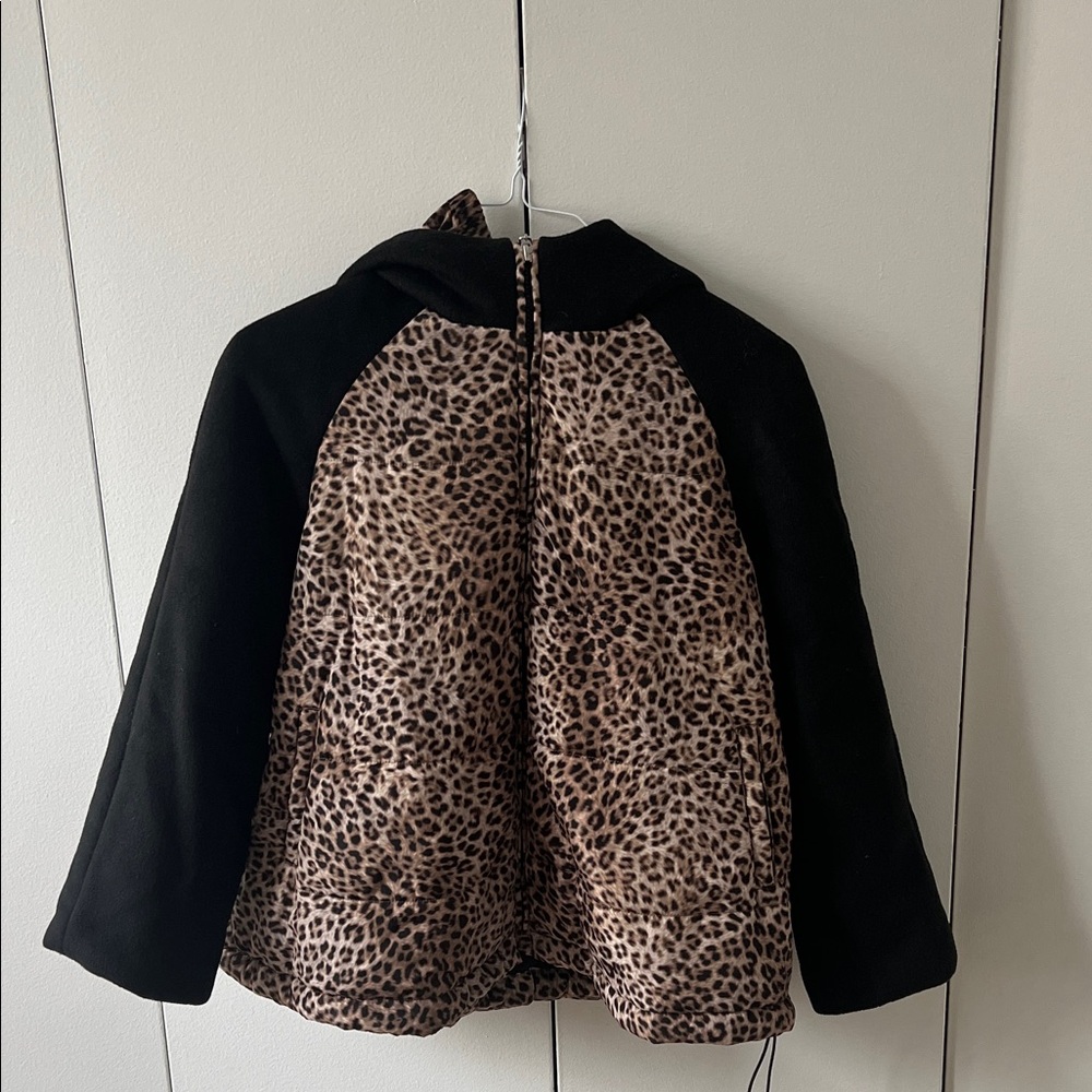 NWOT MonnaLisa Leopard print Kids Coat size 12